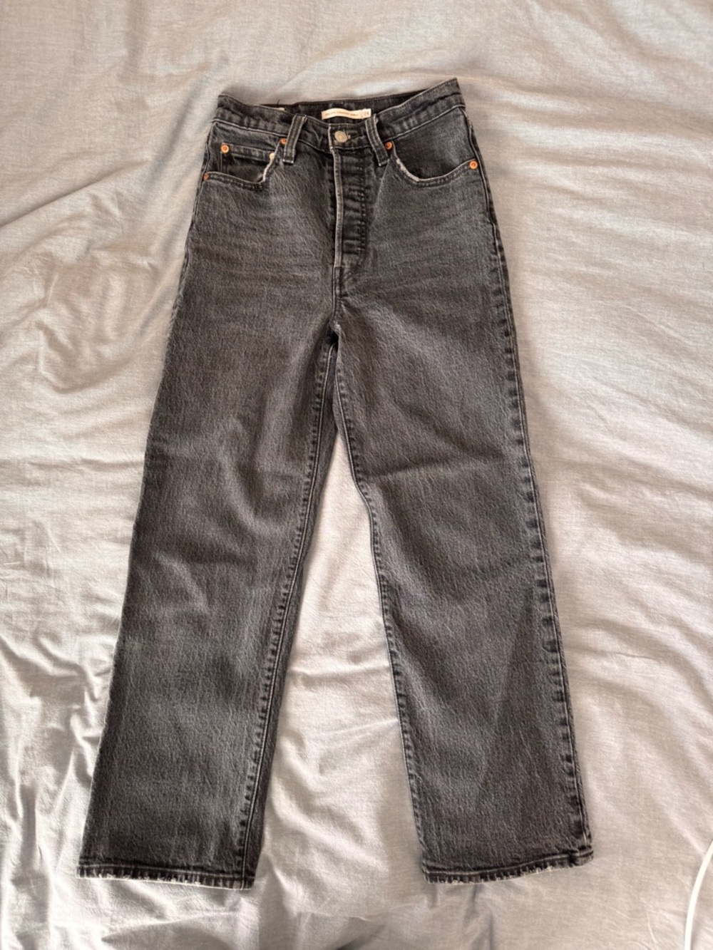 Levi's premium ribcage Straight ankle Leg Jeans - Charcoal